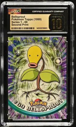 Bellsprout - 1999 Topps Pokemon (Series 1) #069 - CGC Pristine 10 - Image 1