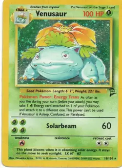 Pokemon: Base Set 2: Holofoil Venusaur: Heavily Played Condition - Image 1