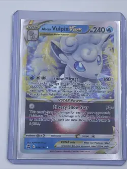 Alolan VULPIX VSTAR #034/195 Pokemon TCG: SW&SH Silver Tempest Holo Rare VStar - Image 4