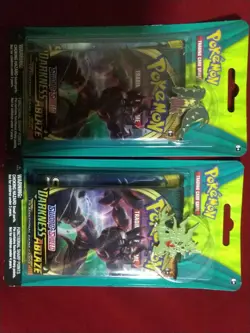 2 Packs! Pokemon TCG Blister Booster Pack Darkness Ablaze + Sun&Moon MEGA & Pin - Image 1
