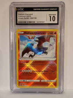CGC 10 Radiant Charizard 020/159 Crown Zenith Shiny Holo Graded Pokemon TCG - Image 1