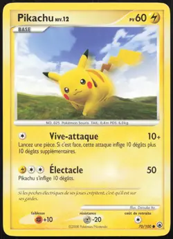 Carte Pokemon Pikachu 70/100 Aube Majestueuse Francais - Image 1