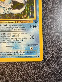Pokemon TCG Jungle Vaporeon Holo Card 12/64 Unlimited Rare LP/NM Condition - Image 4