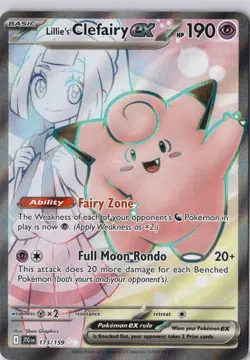 Lillie's Clefairy ex 173/159 Full Art Journey Together Pokemon Card NM - Image 2
