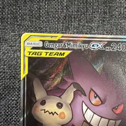 Pokemon TCG Gengar & Mimikyu GX Alternate Full Art Card 165/181 Sm-Team Up Holo - Image 2