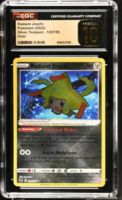 CGC 10 Pristine Radiant Jirachi 120/195 SWSH Silver Tempest Pokemon Card - Image 1