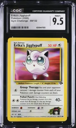 CGC 9.5 Erika's Jigglypuff 69/132 Gym Challenge 2000 Pokemon Card - Image 1