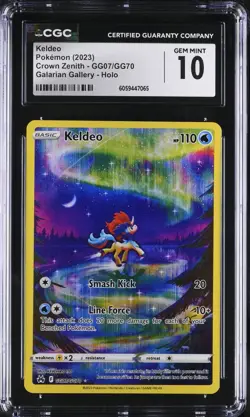 CGC 10 Keldeo GG07/GG70 Gallarian Gallery Crown Zenith Pokemon Card - Image 1