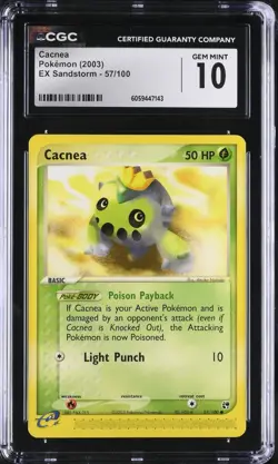 CGC 10 Cacnea 57/100 EX Sandstorm 2003 Pokemon Card - Image 1