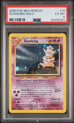PSA 6 Slowking Holo 14/111 Neo Genesis 2000 Pokemon Card - Image 1