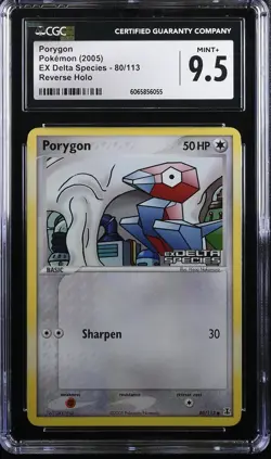 CGC 9.5 Porygon Reverse Holo 80/113 EX Delta Species 2005 Pokemon Card - Image 1