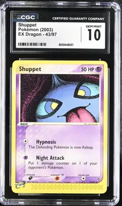 CGC 10 Shuppet 43/97 EX Dragon 2003 Pokemon Card - Image 1