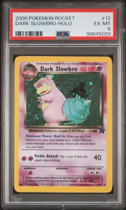 PSA 6 Dark Slowbro Holo 12/82 Team Rocket 2000 Pokemon Card - Image 1