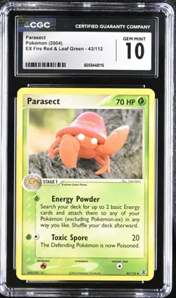 CGC 10 Parasect 43/112 EX FireRed & LeafGreen 2004 Pokemon Card - Image 1
