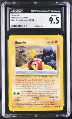 CGC 9.5 Shuckle 51/64 Neo Revelation 2001 Pokemon Card - Image 1
