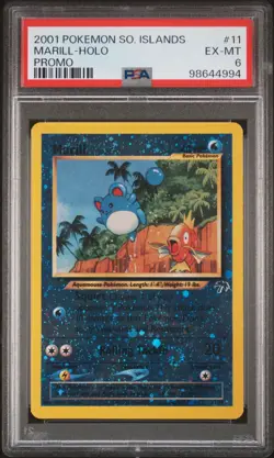 PSA 6 Marill Holo 11/18 Promo Southern Islands 2001 Pokemon Card - Image 1