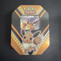 Nintendo Pokemon V Powers Tin Trading Card Game Eevee V - Eevee Tin 820650807794 - Image 1