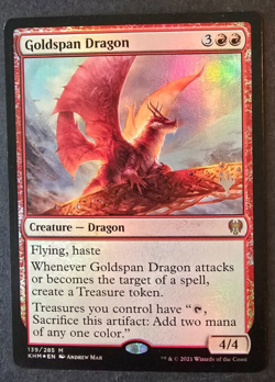 MTG Magic the Gathering GOLDSPAN DRAGON - Foil Promo Pack Stamped - Image 1