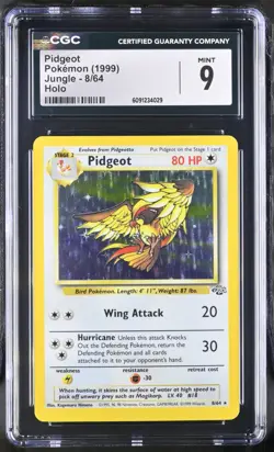CGC 9 MINT Pidgeot 1999 Jungle 8/64 Holo Pokemon Card - Image 1
