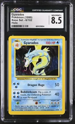 CGC 8.5 Gyarados 1999 Base Set 6/102 Holo Pokemon Card - Image 1