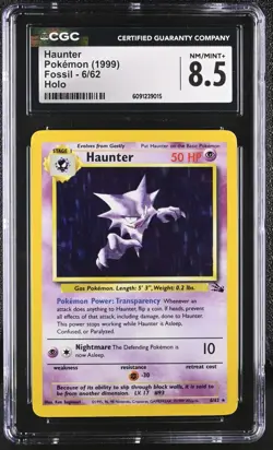 CGC 8.5 Haunter 1999 Fossil 6/62 Holo Pokemon Card - Image 1