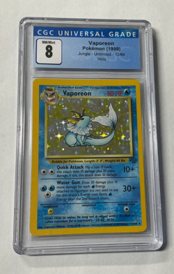 CGC 8 Vaporeon 1999 Jungle 12/64 Holo Pokemon Card - Image 1