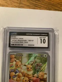 Evee Pokemon 2024 Twilight Masquerade 188/167 Illustration Rare Gem Mint 10 CGC - Image 3