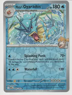 Misty's Gyarados Reverse Holo 049/182 Rare Sv10: Destined Rivals Pokemon - Image 1