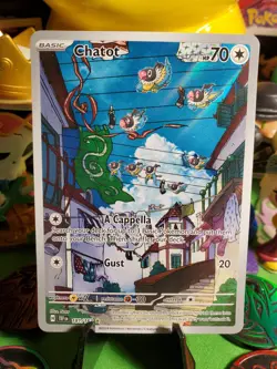 Pokemon TCG Chatot 181/162 NM/M Scarlet Violet Temporal Forces Illustration Holo - Image 1