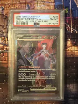 Team Rockets Mewtwo EX 213/182 - Pokemon TCG Destined Rivals - PSA 8 - Image 1
