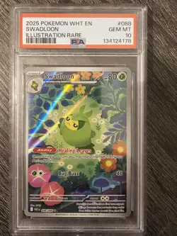 2025 Pokemon SV White Flare WHT EN Swadloon Illustration Rare #088/086 PSA 10 - Image 1