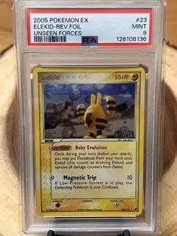 Pokemon Elekid EX Unseen Forces Reverse Holo Rare #23 PSA 9 Mint - Image 4