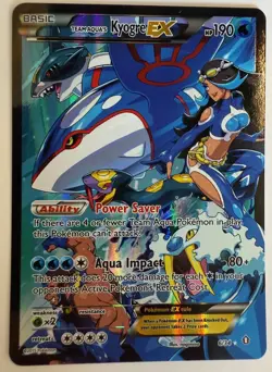 Pokemon Team Aqua's Kyogre EX Double Crisis Holo 6/34 Full Art Ultra Rare! - Image 1