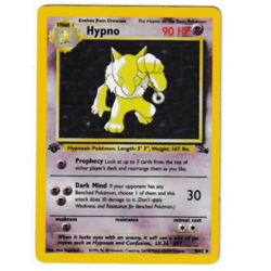 Pokemon TCG Hypno Fossil Holo Card 8/62 1st Edition Rare - (MP) - Image 1