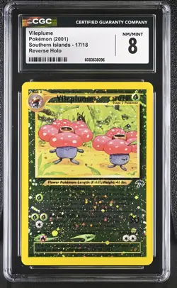CGC 8 Vileplume 2001 Southern Islands 17/18 Reverse Holo Pokemon Card - Image 1