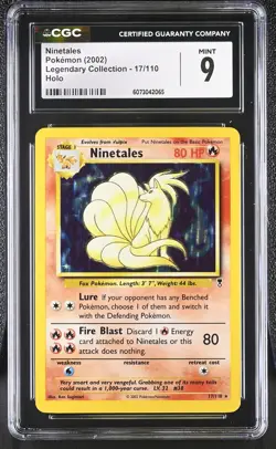CGC 9 MINT Ninetales 2002 Legendary Collection 17/110 Holo Pokemon Card - Image 1