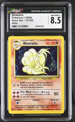 CGC 8.5 Ninetales 1999 Base Set 12/102 Holo Pokemon Card - Image 1