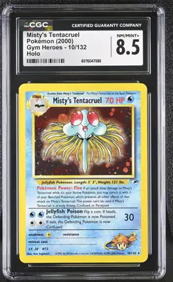CGC 8.5 Misty's Tentacruel 2000 Gym Heroes 10/132 Holo Pokemon Card - Image 1