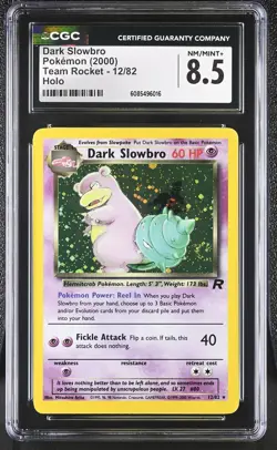 CGC 8.5 Dark Slowbro 2000 Team Rocket 12/82 Holo SWIRL Pokemon Card - Image 1