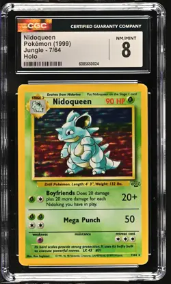 CGC 8 Nidoqueen 1999 Jungle 7/64 Holo Pokemon Card - Image 1
