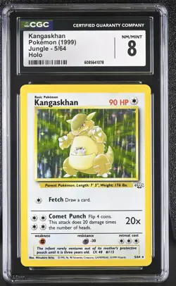 CGC 8 Kangaskhan 1999 Jungle 5/64 Holo Pokemon Card - Image 1