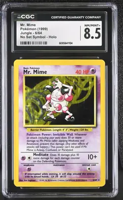 CGC 8.5 Mr. Mime 1999 Jungle 6/64 No Set Symbol Holo Pokemon Card - Image 1