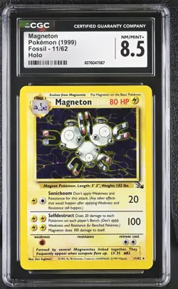 CGC 8.5 Magneton 1999 Fossil 11/62 Holo Pokemon Card - Image 1