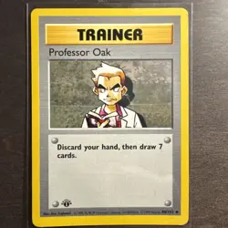 1999 Pokemon PROFESSOR OAK Base Set 1ST EDITION Shadowless Non Holo Card 88/102 - Image 1