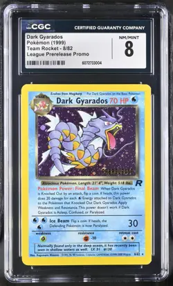 CGC 8 Dark Gyarados 1999 Team Rocket 8/82 Prerelease Promo Holo Pokemon Card - Image 1