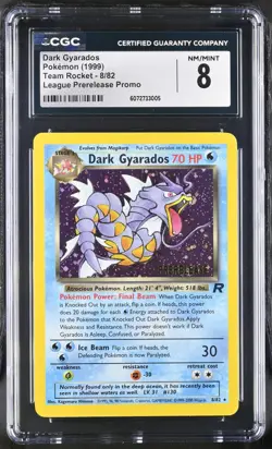 CGC 8 Dark Gyarados 1999 Team Rocket 8/82 Prerelease Promo Holo Pokemon Card - Image 1