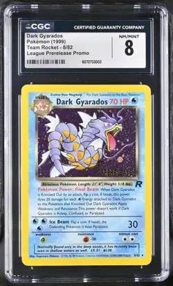 CGC 8 Dark Gyarados 1999 Team Rocket 8/82 Prerelease Promo Holo Pokemon Card - Image 1