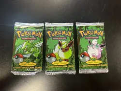 1999 Wizards of the Coast Pokemon Jungle Pack Set Of 3 New Unopened Booster Pack - Image 1