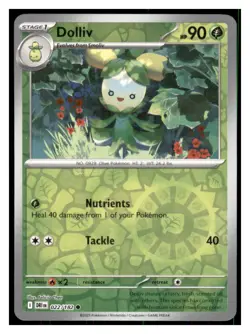 Dolliv Reverse Holo - Destined Rivals #022/182 - Common - Pokemon NM - Image 1