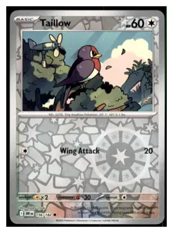 Taillow Reverse Holo - SV10: Destined Rivals #156/182 - Common - Pokemon NM - Image 1